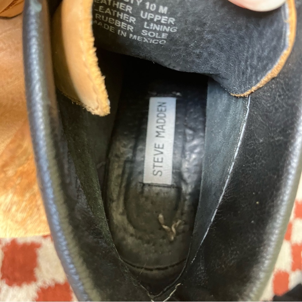 Steve Madden | Russty Leather Lace Up Platform Work Bootie - Picture 8 of 9